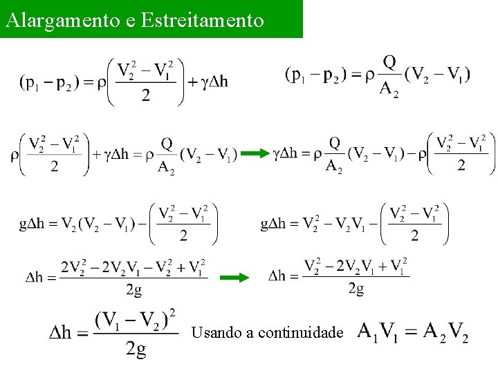 Alargamento e Estreitamento Usando a continuidade 