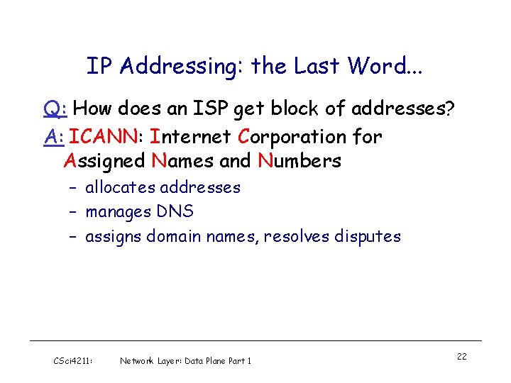IP Addressing: the Last Word. . . Q: How does an ISP get block