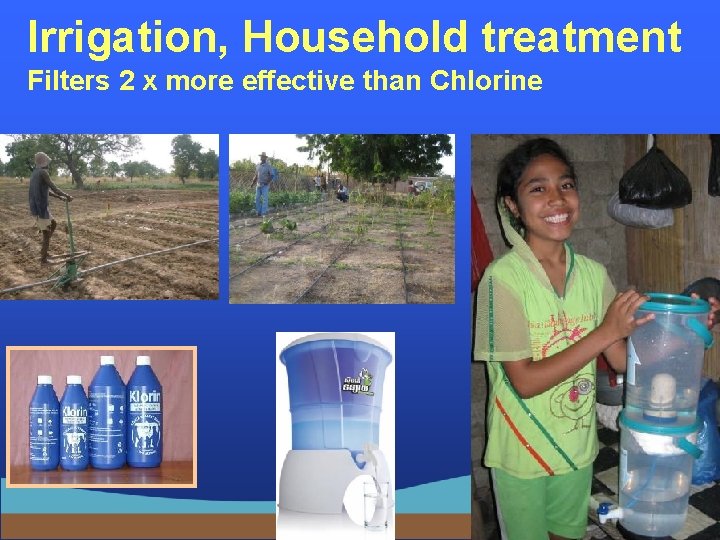 Irrigation, Household treatment Filters 2 x more effective than Chlorine 