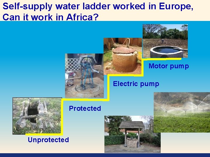 Self-supply water ladder worked in Europe, Can it work in Africa? Motor pump Electric
