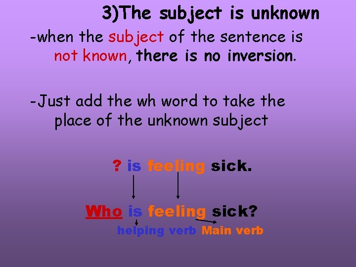 3)The subject is unknown -when the subject of the sentence is not known, there