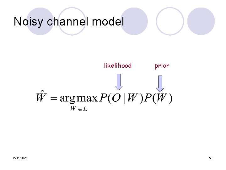Noisy channel model likelihood 6/11/2021 prior 50 