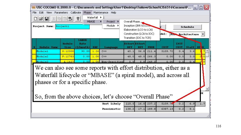 We can also see some reports with effort distribution, either as a Waterfall lifecycle