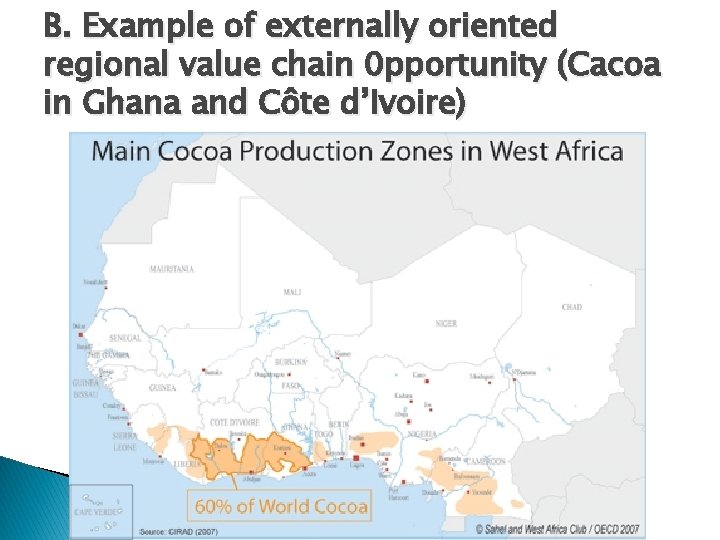 B. Example of externally oriented regional value chain 0 pportunity (Cacoa in Ghana and