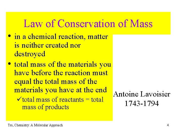 Law of Conservation of Mass • in a chemical reaction, matter • is neither Law of Conservation of Mass • in a chemical reaction, matter • is neither