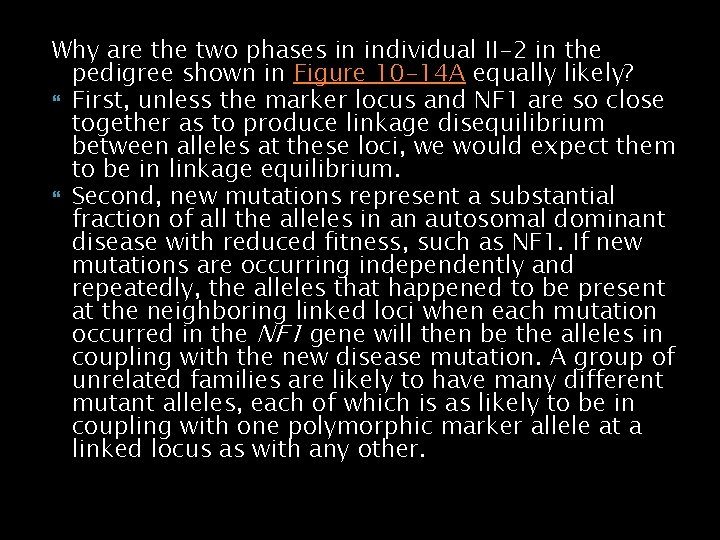 Why are the two phases in individual II-2 in the pedigree shown in Figure