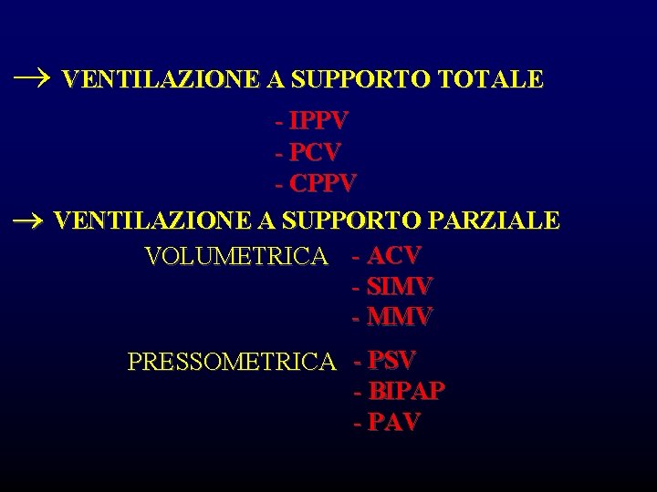 ® VENTILAZIONE A SUPPORTO TOTALE - IPPV - PCV - CPPV ® VENTILAZIONE A ® VENTILAZIONE A SUPPORTO TOTALE - IPPV - PCV - CPPV ® VENTILAZIONE A