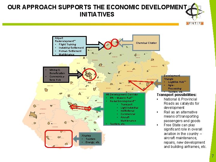 OUR APPROACH SUPPORTS THE ECONOMIC DEVELOPMENT INITIATIVES Airport Redevelopment** • Flight Training • Industrial