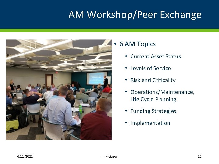 AM Workshop/Peer Exchange • 6 AM Topics • Current Asset Status • Levels of