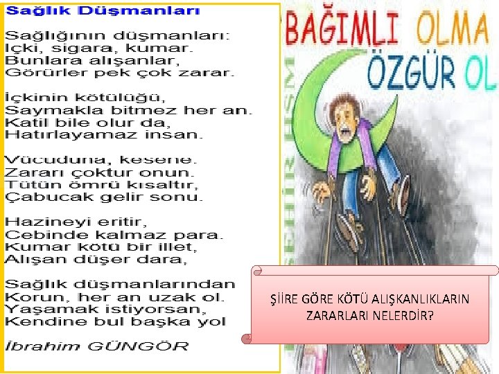 ŞİİRE GÖRE KÖTÜ ALIŞKANLIKLARIN ZARARLARI NELERDİR? 