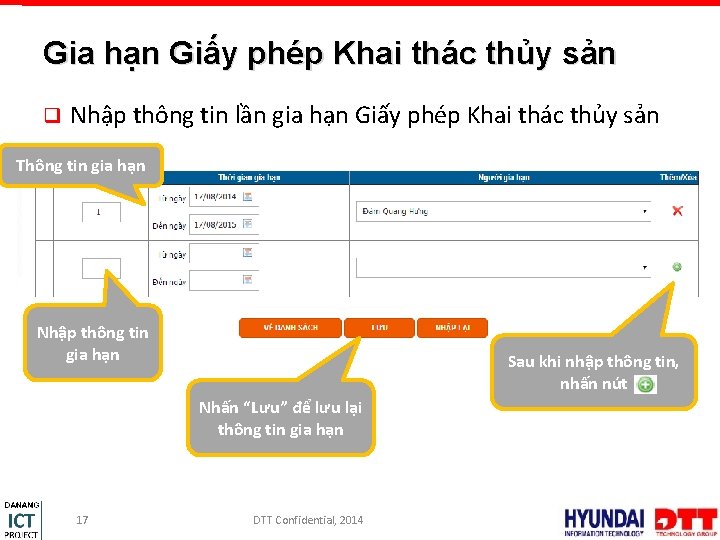 Gia hạn Giấy phép Khai thác thủy sản q Nhập thông tin lần gia