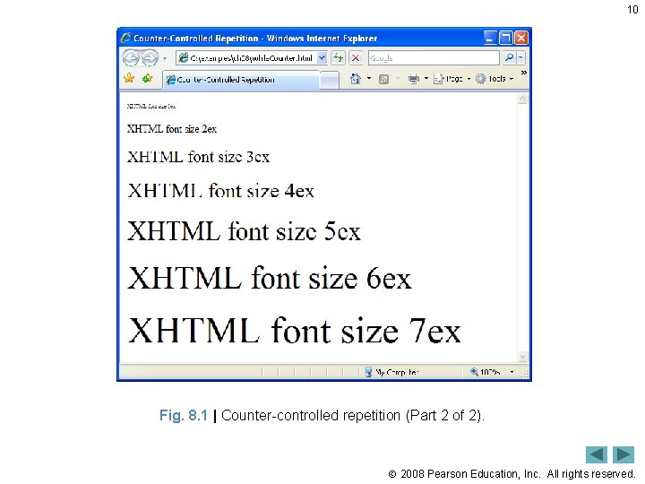 10 Fig. 8. 1 | Counter-controlled repetition (Part 2 of 2). 2008 Pearson Education,