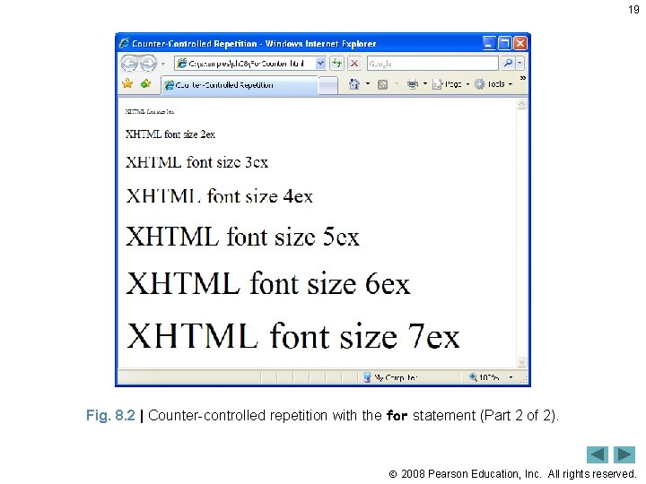 19 Fig. 8. 2 | Counter-controlled repetition with the for statement (Part 2 of
