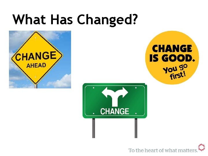 What Has Changed? 