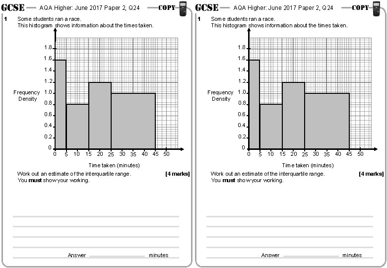 AQA Higher: June 2017 Paper 2, Q 24 1 AQA Higher: June 2017 Paper