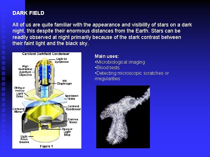 DARK FIELD All of us are quite familiar with the appearance and visibility of