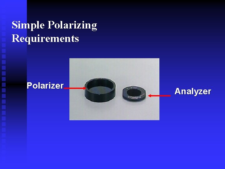 Simple Polarizing Requirements Polarizer Analyzer 