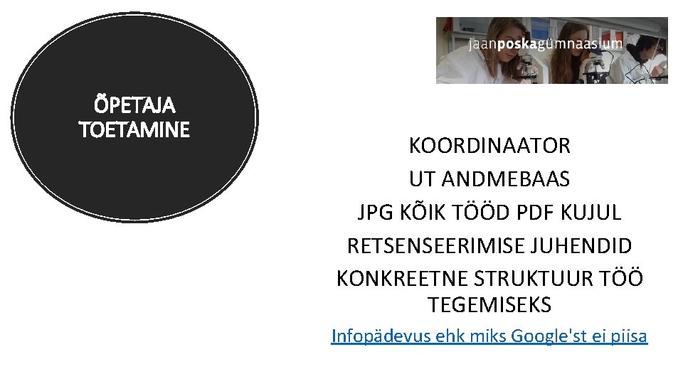 ÕPETAJA TOETAMINE KOORDINAATOR UT ANDMEBAAS JPG KÕIK TÖÖD PDF KUJUL RETSENSEERIMISE JUHENDID KONKREETNE STRUKTUUR