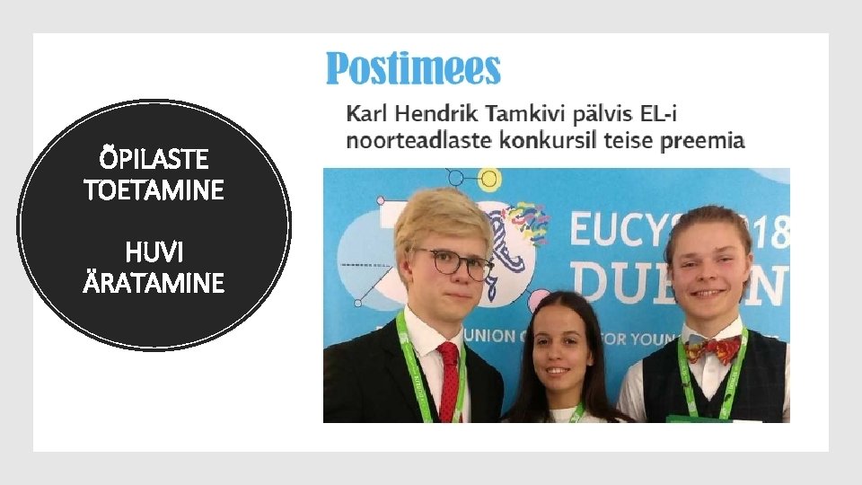 ÕPILASTE TOETAMINE HUVI ÄRATAMINE 