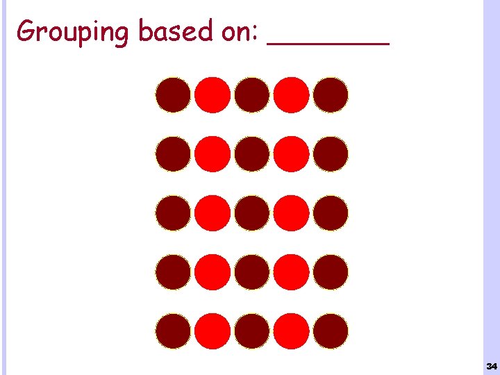 Grouping based on: _______ 34 