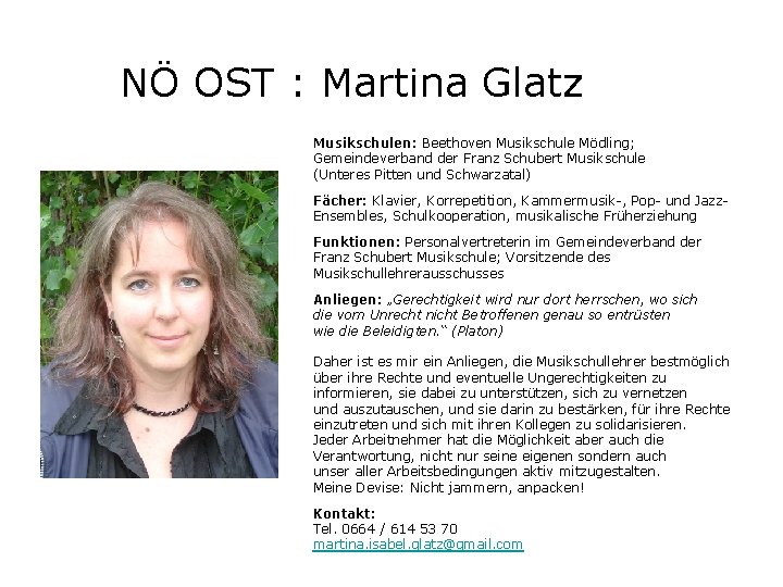 NÖ OST : Martina Glatz Musikschulen: Beethoven Musikschule Mödling; Gemeindeverband der Franz Schubert Musikschule