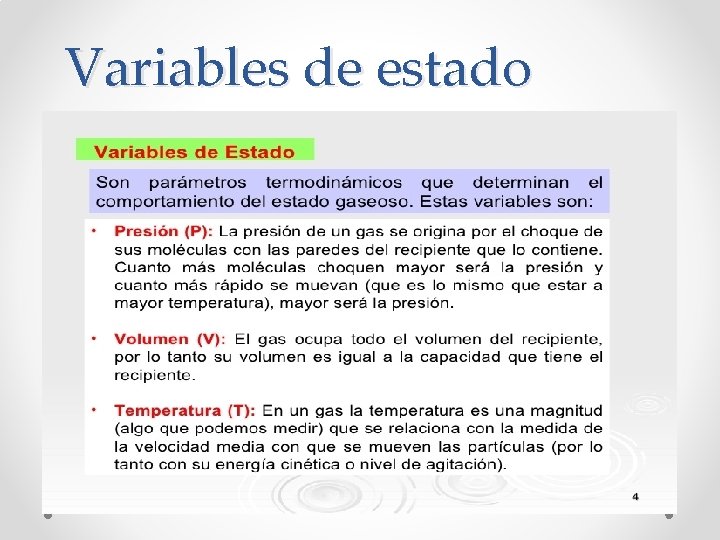 Variables de estado 