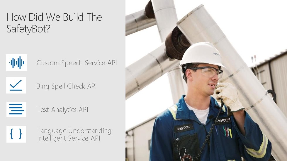 How Did We Build The Safety. Bot? Custom Speech Service API Bing Spell Check