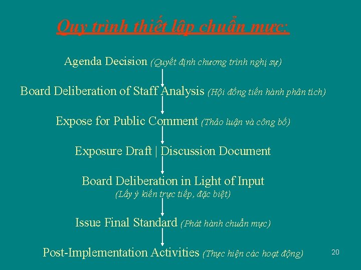 Quy trình thiết lập chuẩn mực: Agenda Decision (Quyết định chương trình nghị sự)