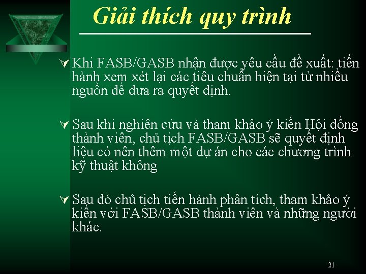 Giải thích quy trình Ú Khi FASB/GASB nhận được yêu cầu đề xuất: tiến