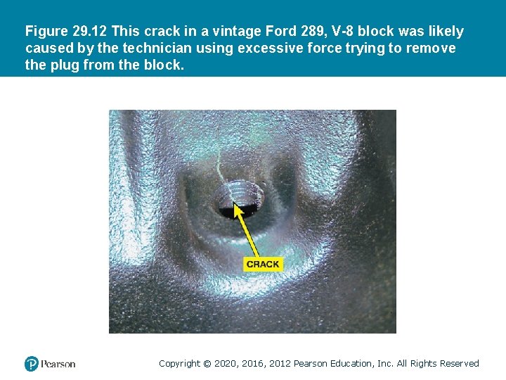 Figure 29. 12 This crack in a vintage Ford 289, V-8 block was likely