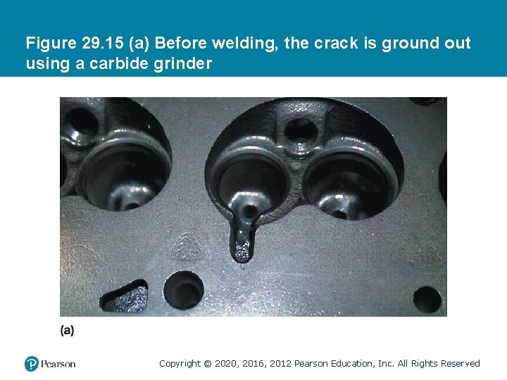 Figure 29. 15 (a) Before welding, the crack is ground out using a carbide