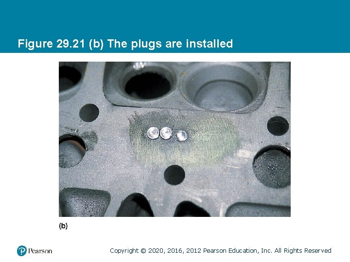 Figure 29. 21 (b) The plugs are installed Copyright © 2020, 2016, 2012 Pearson