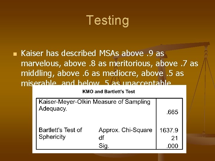 Testing n Kaiser has described MSAs above. 9 as marvelous, above. 8 as meritorious,
