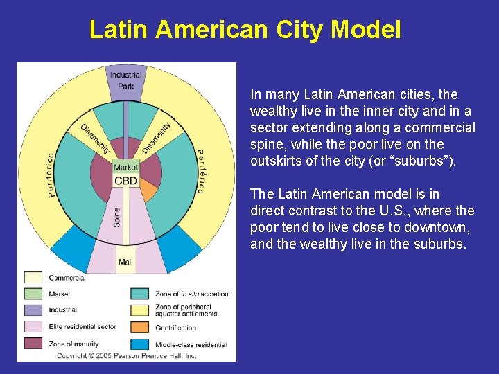 Latin American City Model In many Latin American cities, the wealthy live in the