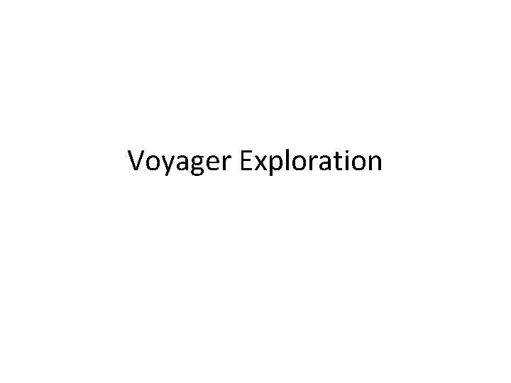 Voyager Exploration 