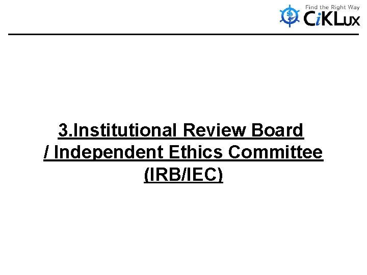 3. Institutional Review Board / Independent Ethics Committee (IRB/IEC) 