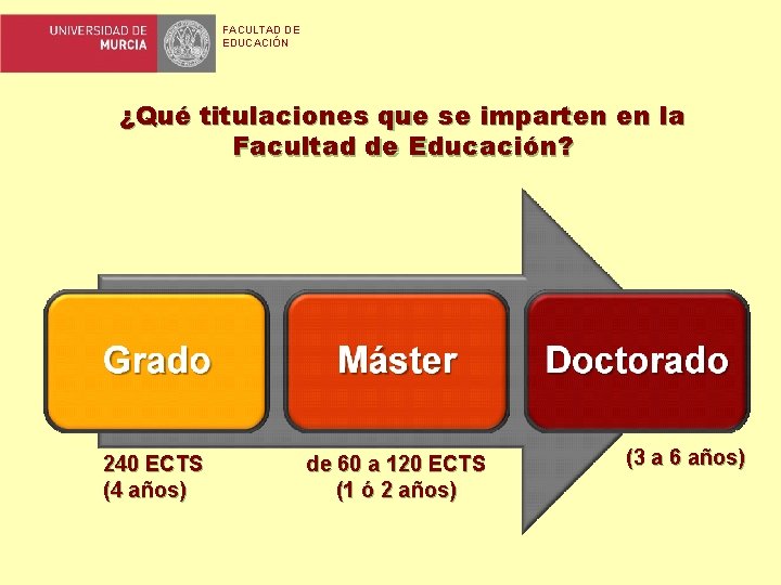 FACULTAD DE EDUCACIÓN ¿Qué titulaciones que se imparten en la Facultad de Educación? 240 FACULTAD DE EDUCACIÓN ¿Qué titulaciones que se imparten en la Facultad de Educación? 240