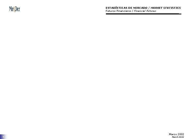 ESTADÍSTICAS DE MERCADO / MARKET STATISTICS Futuros Financieros / Financial Futures 9 Marzo 2002