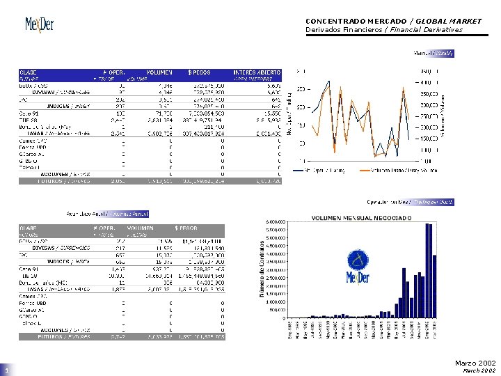 CONCENTRADO MERCADO / GLOBAL MARKET Derivados Financieros / Financial Derivatives 1 Marzo 2002 March