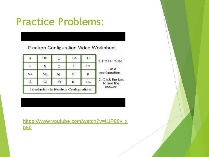 Practice Problems: https: //www. youtube. com/watch? v=IUP 88 y_x b 60 
