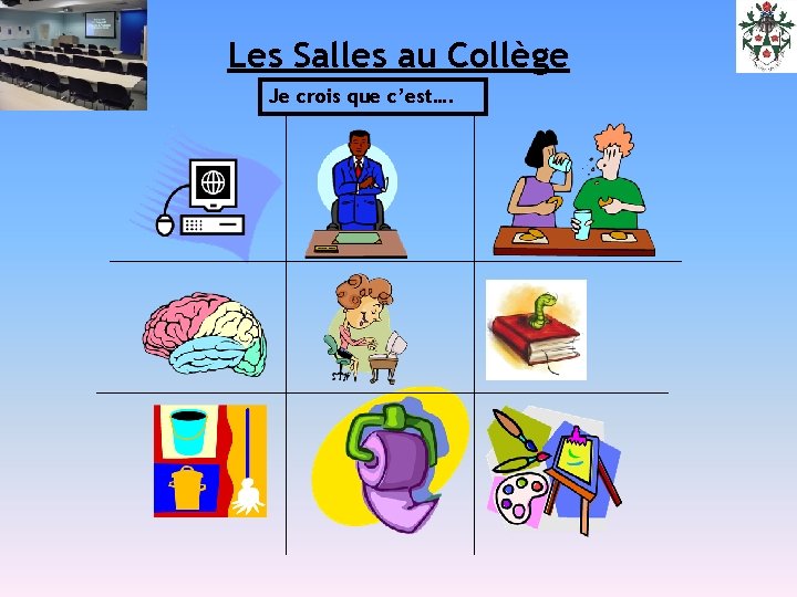 Les Salles au Collège Je crois que c’est…. 