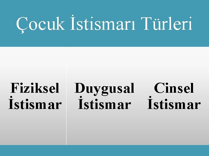 Çocuk İstismarı Türleri Fiziksel Duygusal Cinsel İstismar 