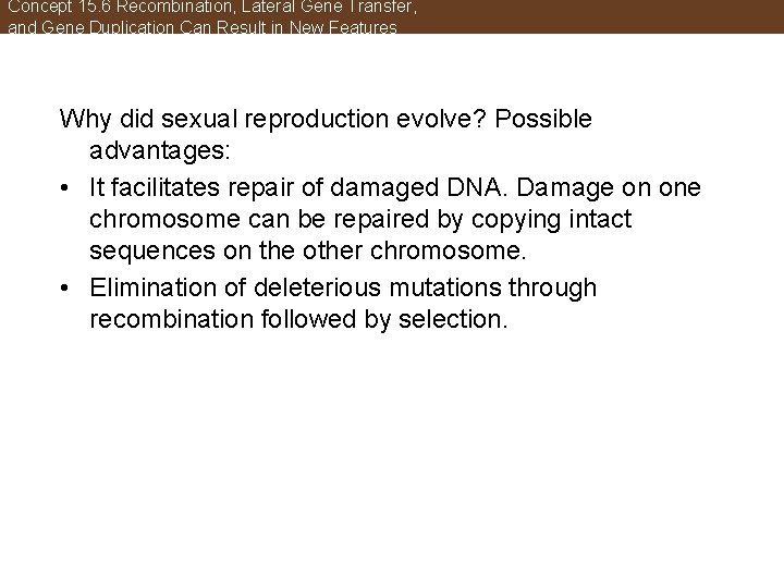 Concept 15. 6 Recombination, Lateral Gene Transfer, and Gene Duplication Can Result in New