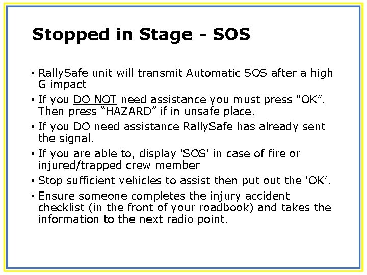 Novice Briefing insert rally name year here At