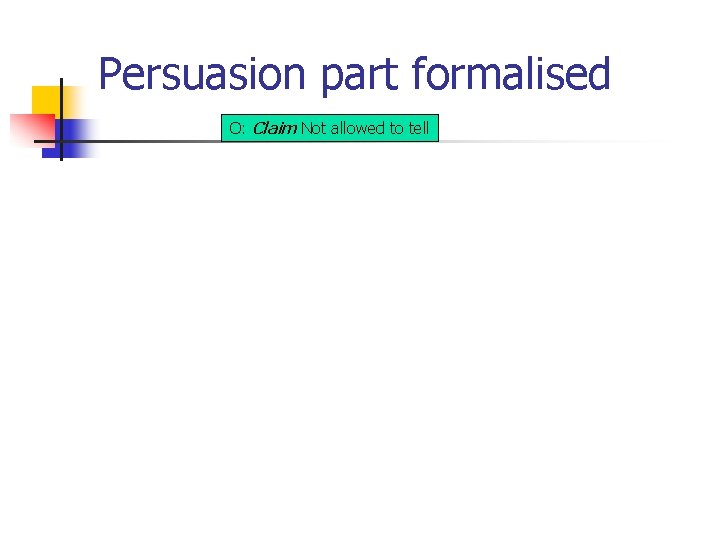 Persuasion part formalised O: Claim Not allowed to tell 