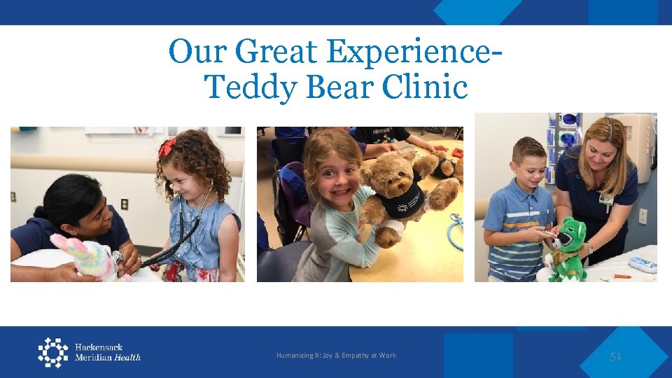 Our Great Experience. Teddy Bear Clinic Humanizing X: Joy & Empathy at Work 51