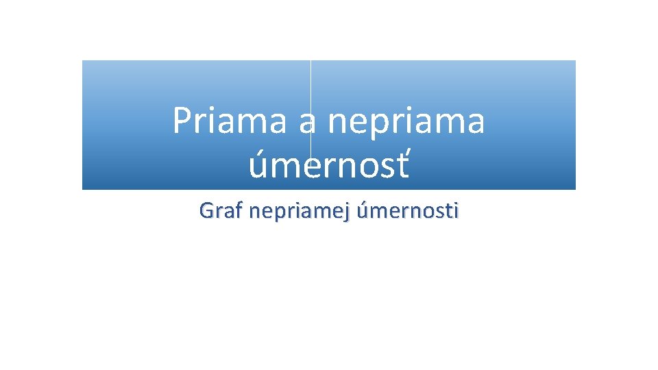 Priama a nepriama úmernosť Graf nepriamej úmernosti 