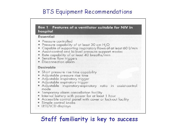 BTS Equipment Recommendations Staff familiarity is key to success BTS Equipment Recommendations Staff familiarity is key to success
