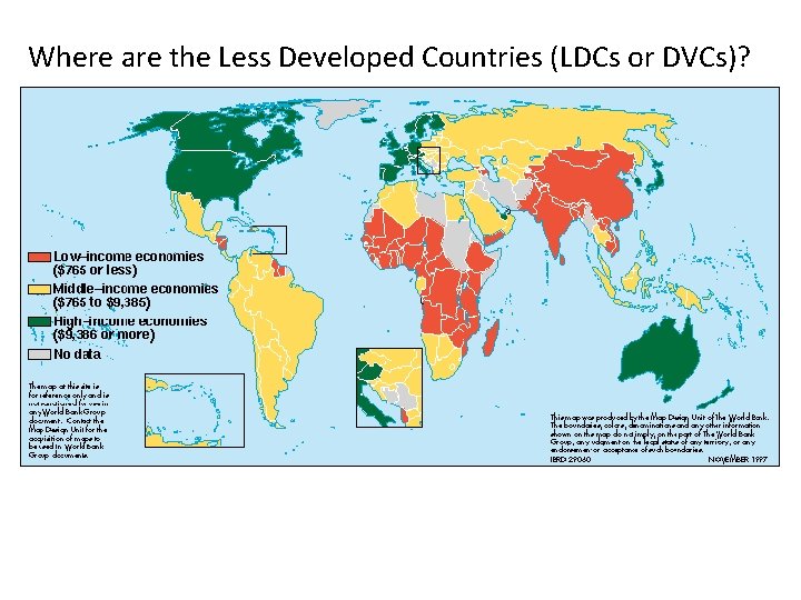 Where are the Less Developed Countries (LDCs or DVCs)? 