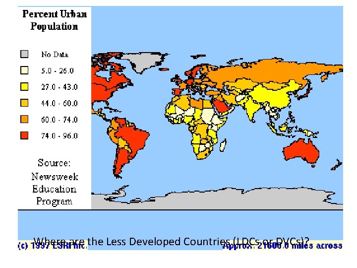 Where are the Less Developed Countries (LDCs or DVCs)? 